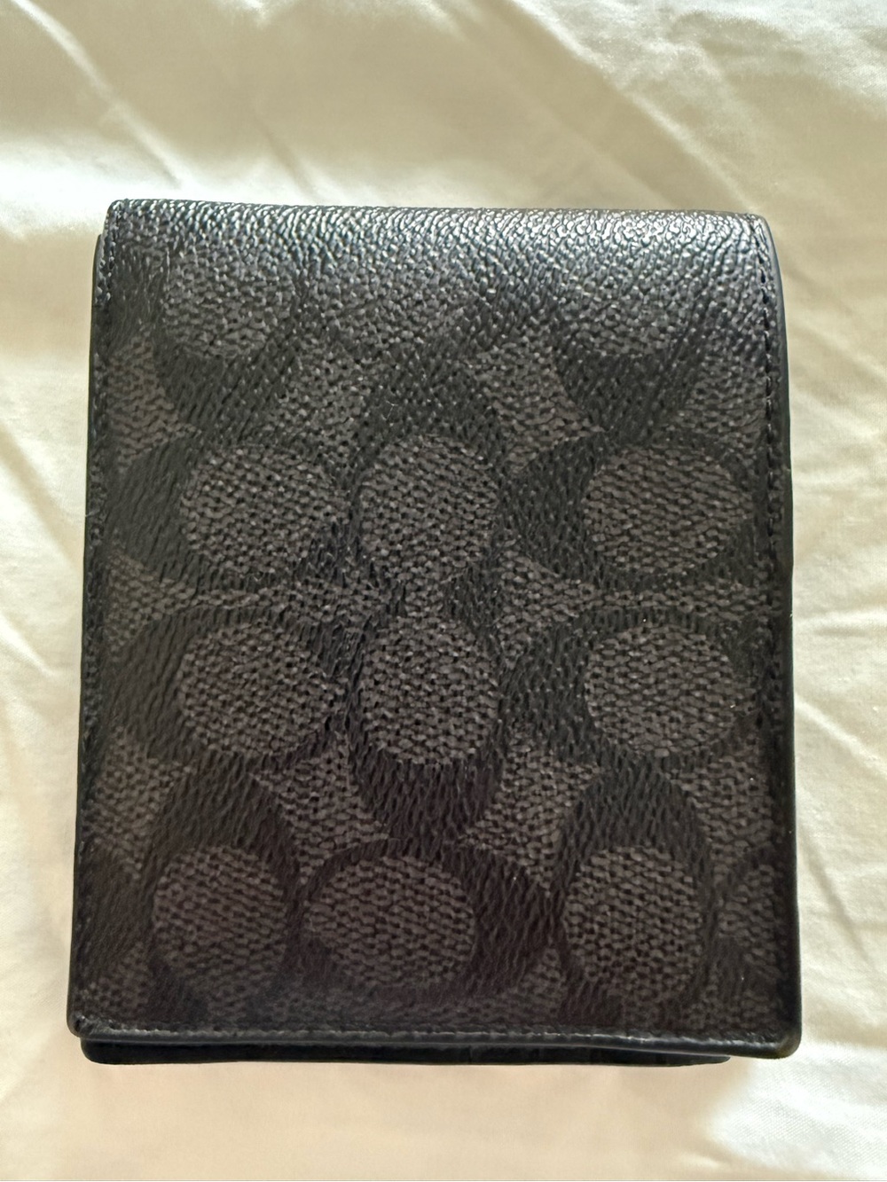 Coach Black Signature Compact Wallet